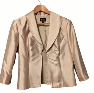 Adrianna Papell Silk Cream Champagn Shimmer Blazer Satin Jacket Sz. 14